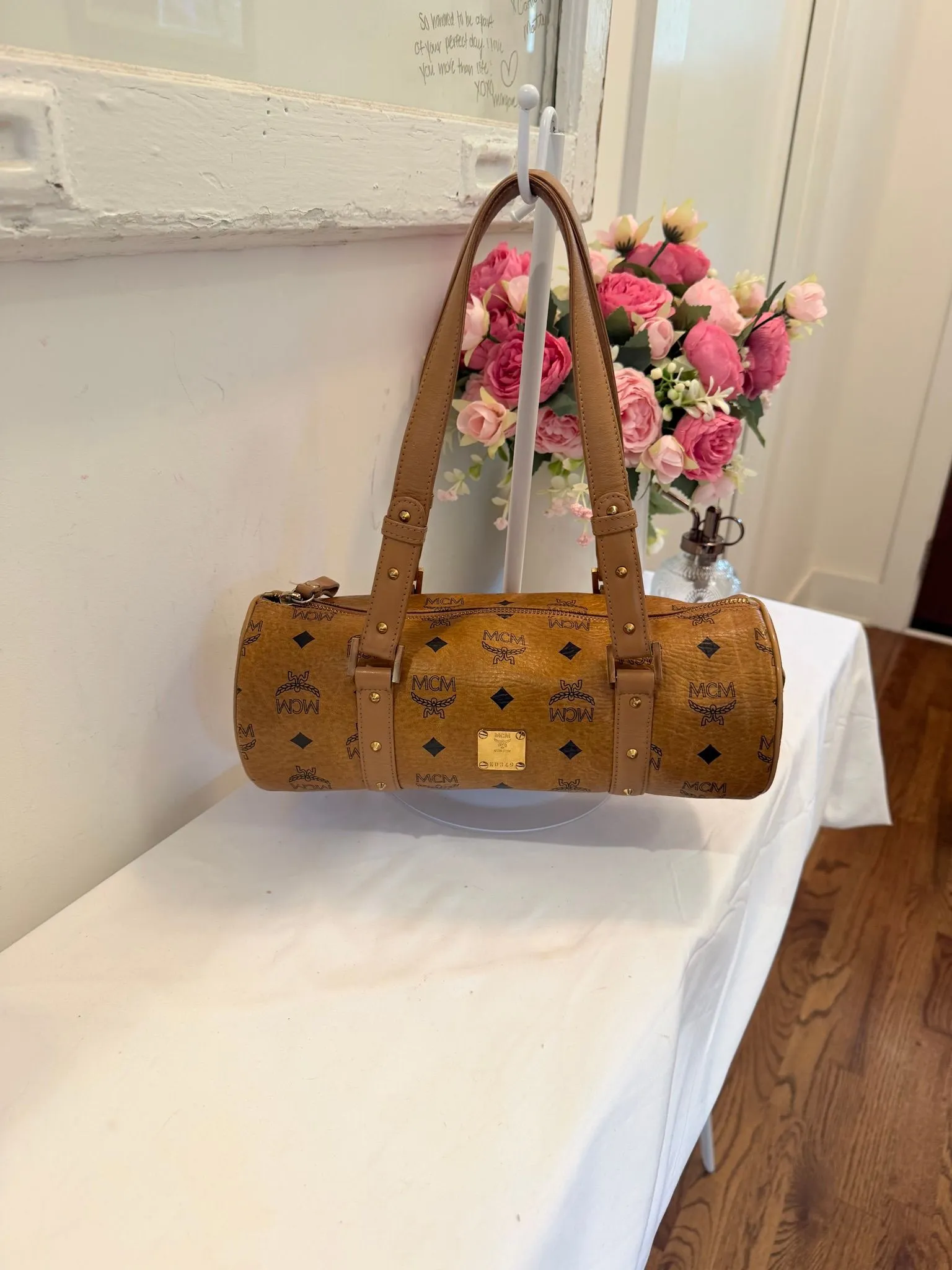 Authenticated Cognac MCM Papillon with Gold Hardware — pre-owned luxury designer bag | LaceLuxx
